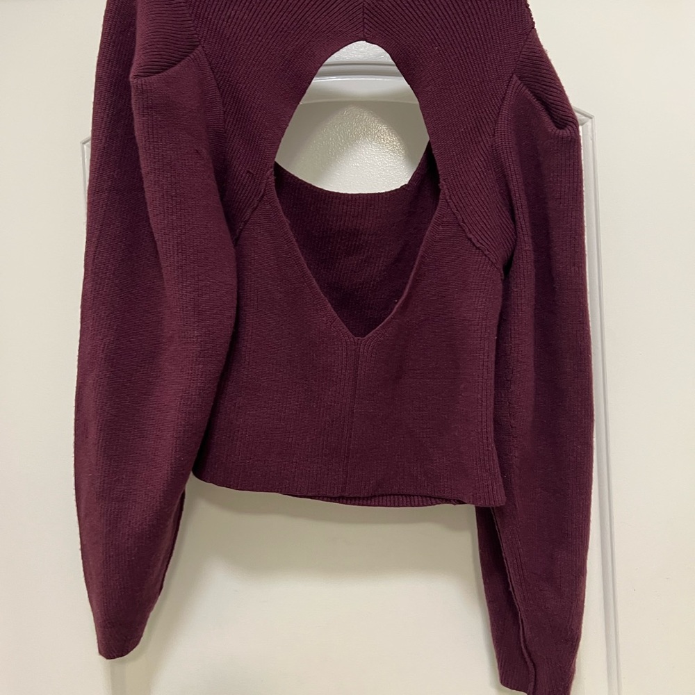 NWOT Free People Saffron Open-Back Ribbed Sweater - Picture 4 of 8